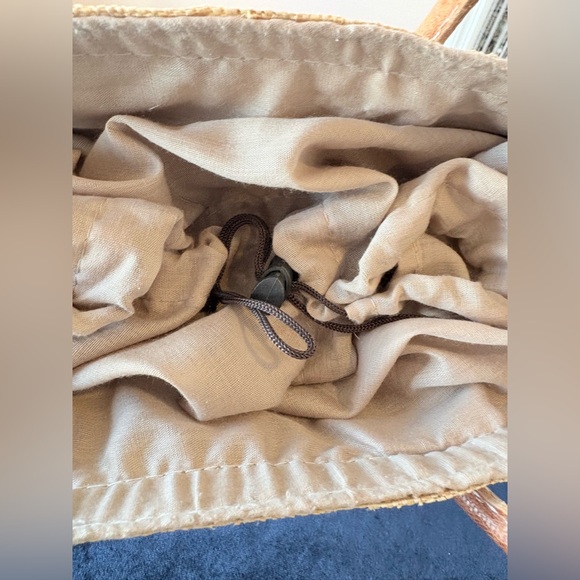 NWOT SheBoBo Two-Tone Brown and Cream Straw Tote Bag. Gorgeous - Picture 5 of 9